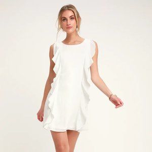 Lulus Audree White Ruffled Sleeveless Dress